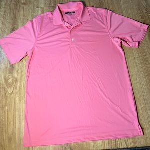 Mens Sz Large Pink Greg Norman Collard Button Polo PlayDry Shirt 100% Polyester